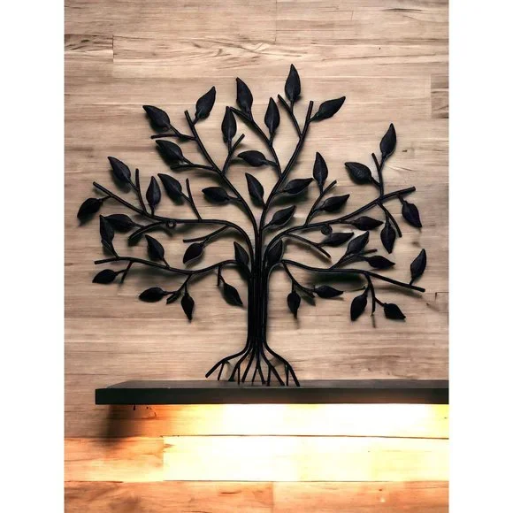 Rustic Brown Metal Tree Wall Decor Sculpture - Picture 3 of 7
